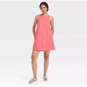 A New Day Linen Blend Sleeveless Shift Mini Dress